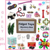 Happy Trendz® Fidget Toys 25 Stuks / Surprise Sensory Toys - Meisjes - Fidget Toys Mystery Box - Fidget Toys Pakket - Surprise Pop It - Fidget Cube - Jumping Elf - Fidget Toys Box