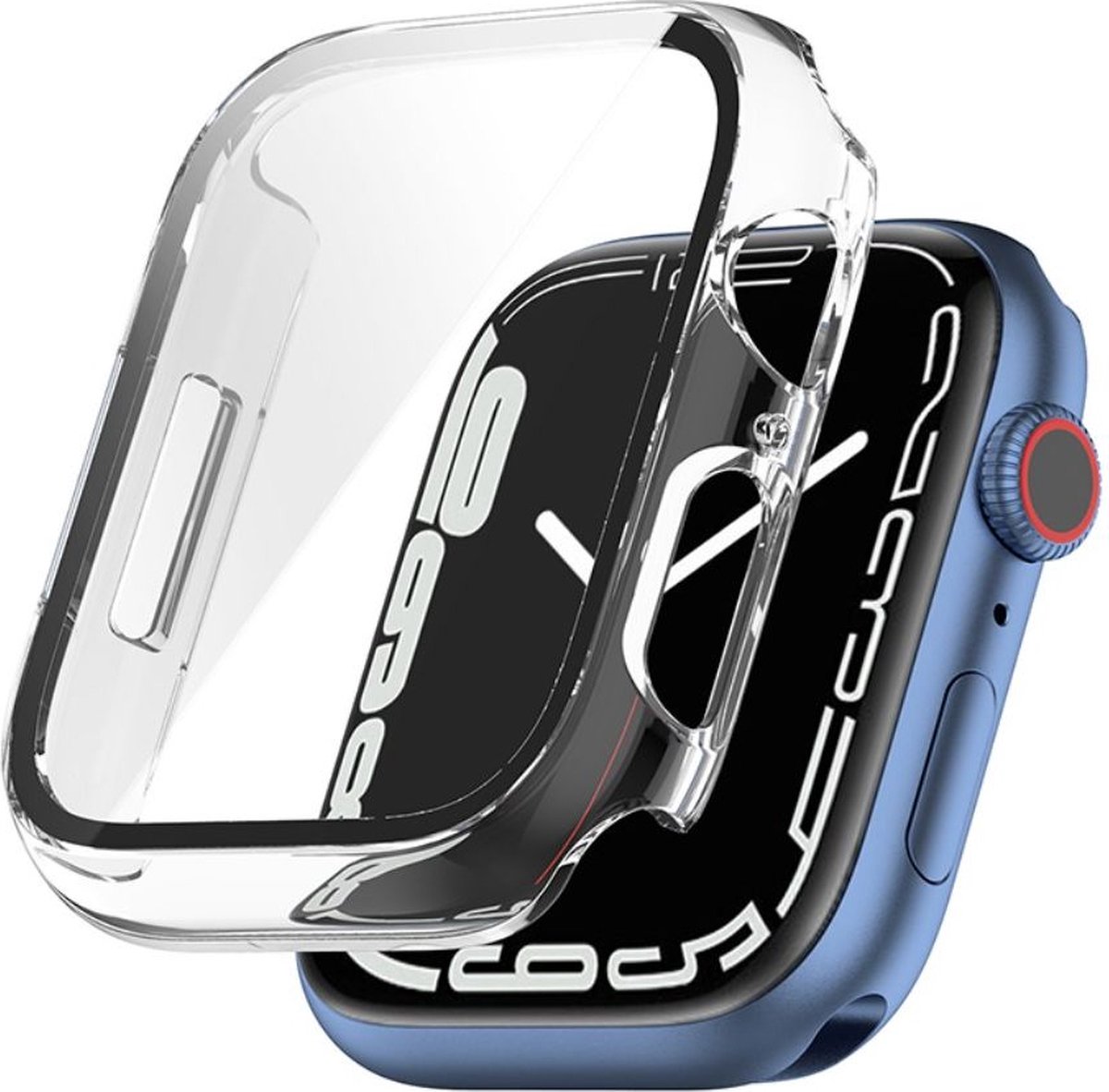 Hoesje met Ingebouwde Tempered Glass Geschikt voor Apple Watch 7/8/9 41MM