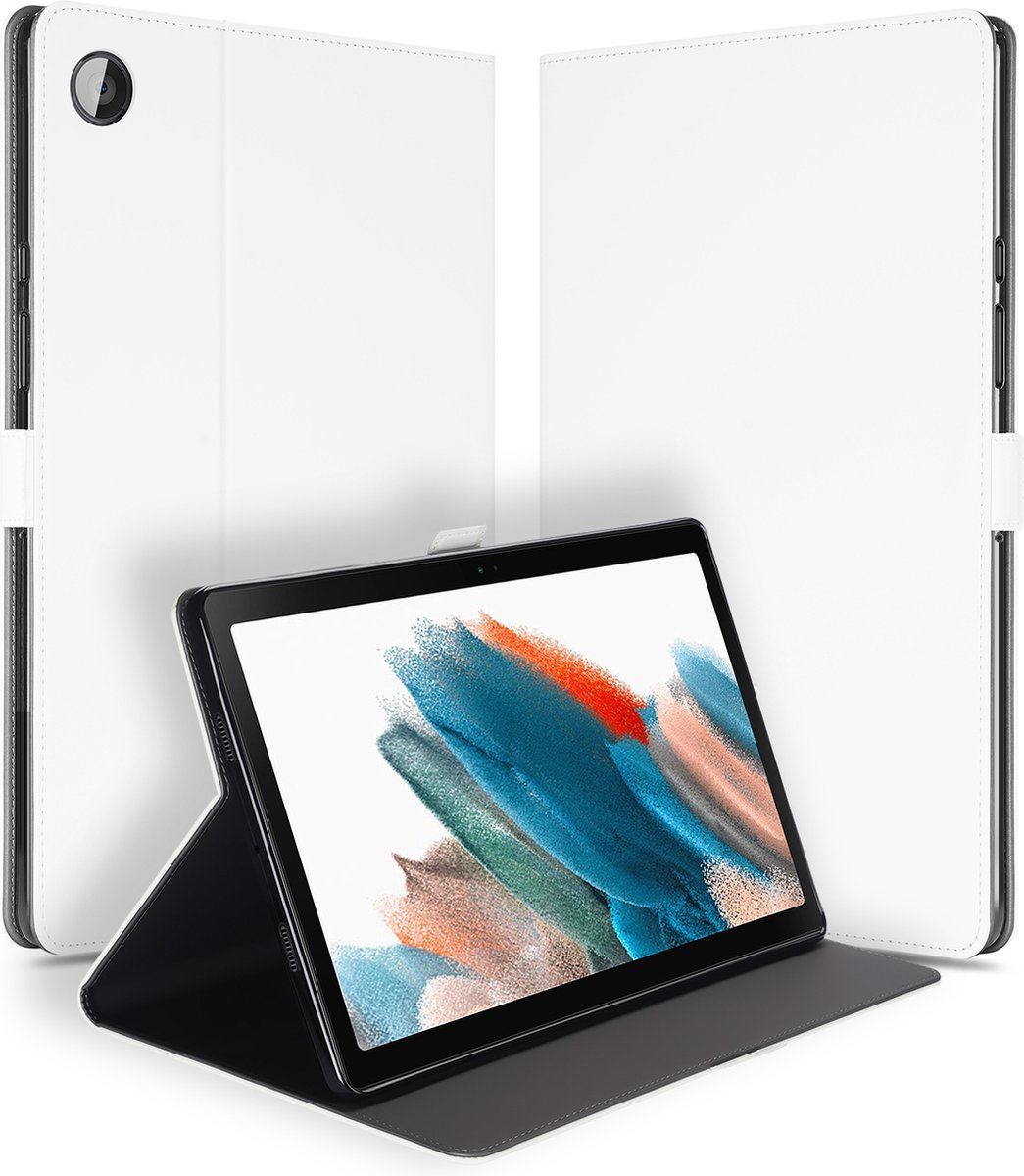 Book Cover Samsung Galaxy Tab A8 2021/2022 Tablet Hoesje Wit met Standaardfunctie