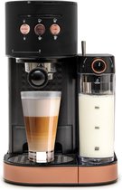 BluMill Koffiemachine - Pistonmachine - Incl. automatische melkschuimer - Zwart / Rosé
