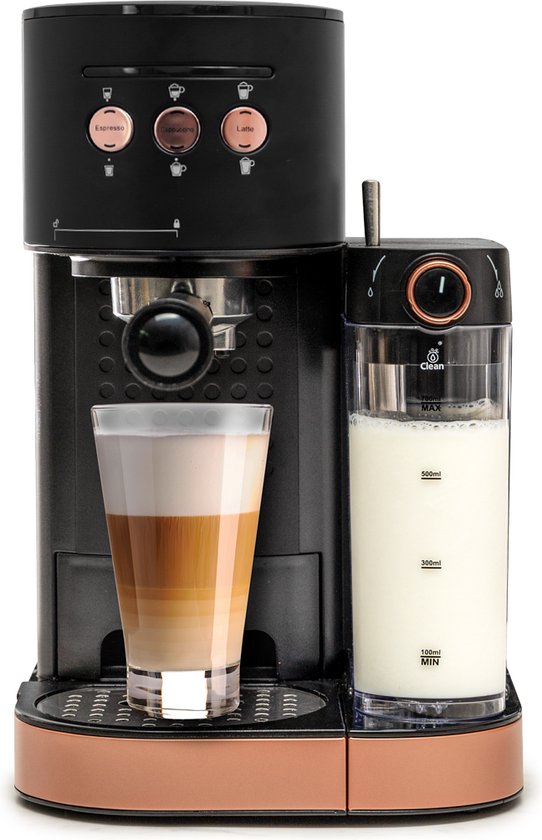 BluMill Koffiemachine - Pistonmachine - Incl. automatische melkschuimer -...