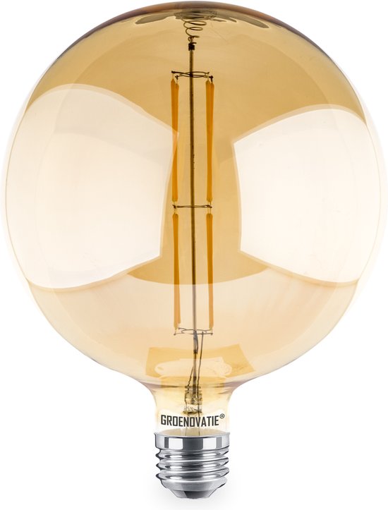 passend Kabelbaan Wrijven Groenovatie LED Lamp - E27 Fitting - LED Filament XL G200 - Goud -  Globelamp - 12W -... | bol.com