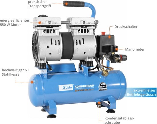 Gude compressor Airpower 105/8/6 Silent - stille olievrije compressor - — afbeelding 2