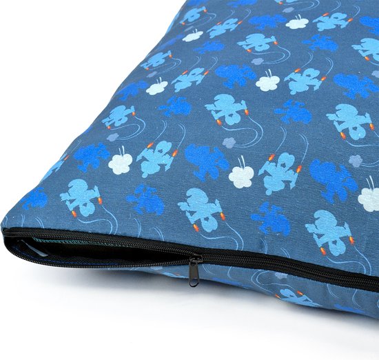 Duvo+ le kussen schtroumpfs avec fermeture éclair 120x80x18cm bleu