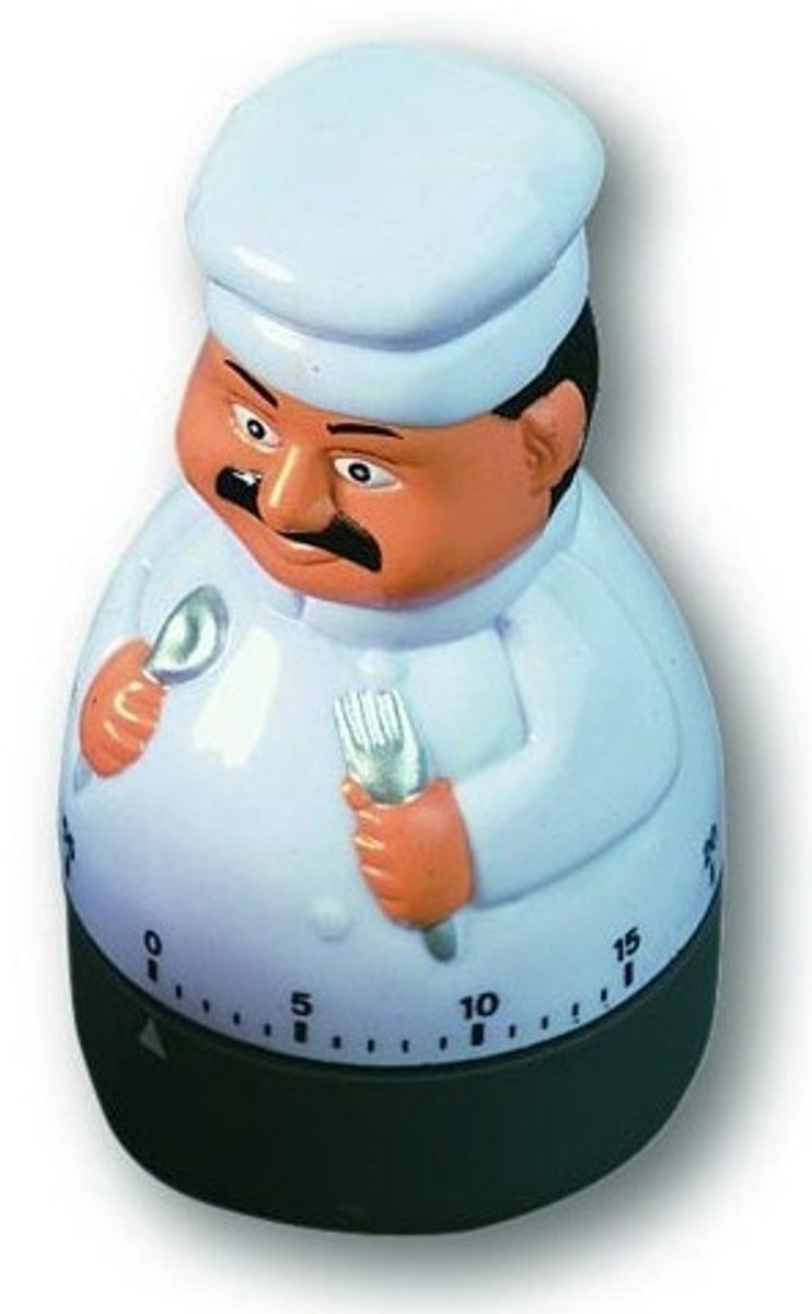 TFA Keuken Timer - chef vorm - mechanische wekker - kunststof - 60 minuten - kookwekker