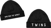 Mutsjes new born tweeling-who run the world twins-0-3 mnd-Zwart-Wit