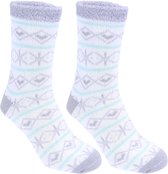 1 x Warme grijze sokken met een winters patroon / 37-42