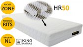 King - Apollo - Matras - Pocket - Zone - Koudschuim - HR50 - 90x200x25 cm