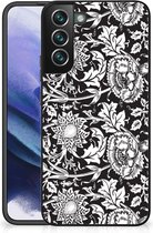 Mobiel TPU Hard Case Geschikt voor Samsung Galaxy S22 Pro Telefoon Hoesje met Zwarte rand Zwart Bloemen