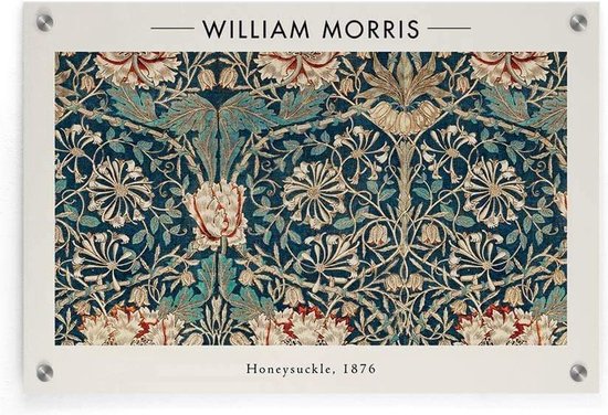 Walljar - William Morris - Honeysuckle - Muurdecoratie - Acrylglas schilderij - 40 x 60 cm