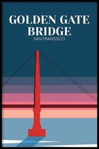 Walljar - Golden Gate Bridge United States II - Muurdecoratie - Canvas schilderij