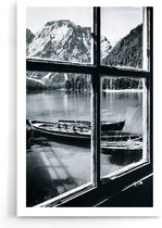 Walljar - Lake Lookout - Zwart wit poster