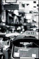Walljar - Tuk Tuk Taxi - Zwart wit poster