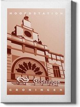 Walljar - Hoofdstation Groningen - Muurdecoratie - Poster met lijst