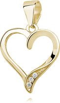 Hart hanger - bevat 24 karaat goud - 925 Sterling zilver - zirkonia diamantjes - Valentijn cadeau