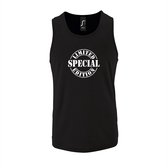 Zwarte Tanktop sportshirt met "Limited Special Edition" Print Wit Size XXL