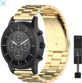 Bracelet en métal de Luxe MY PROTECT® pour Samsung Watch 46 mm, Samsung Galaxy Watch 3 45 mm, Gear S3, Huawei Watch GT 2 46 mm, Garmin Vivoactive 4, bracelet de montre 22 mm - Bracelet de montre en acier inoxydable - Or