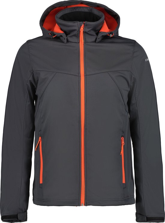 ICEPEAK Biggs - Giacca Softshell Uomo Antivento E Impermeabile, Cappuccio Rimovibile, Blu Marino