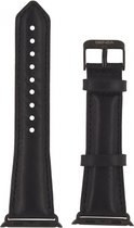 Senza Desire Strap Leren Bandje Geschikt voor Apple Watch Series 5 (44 mm) - Deep Black