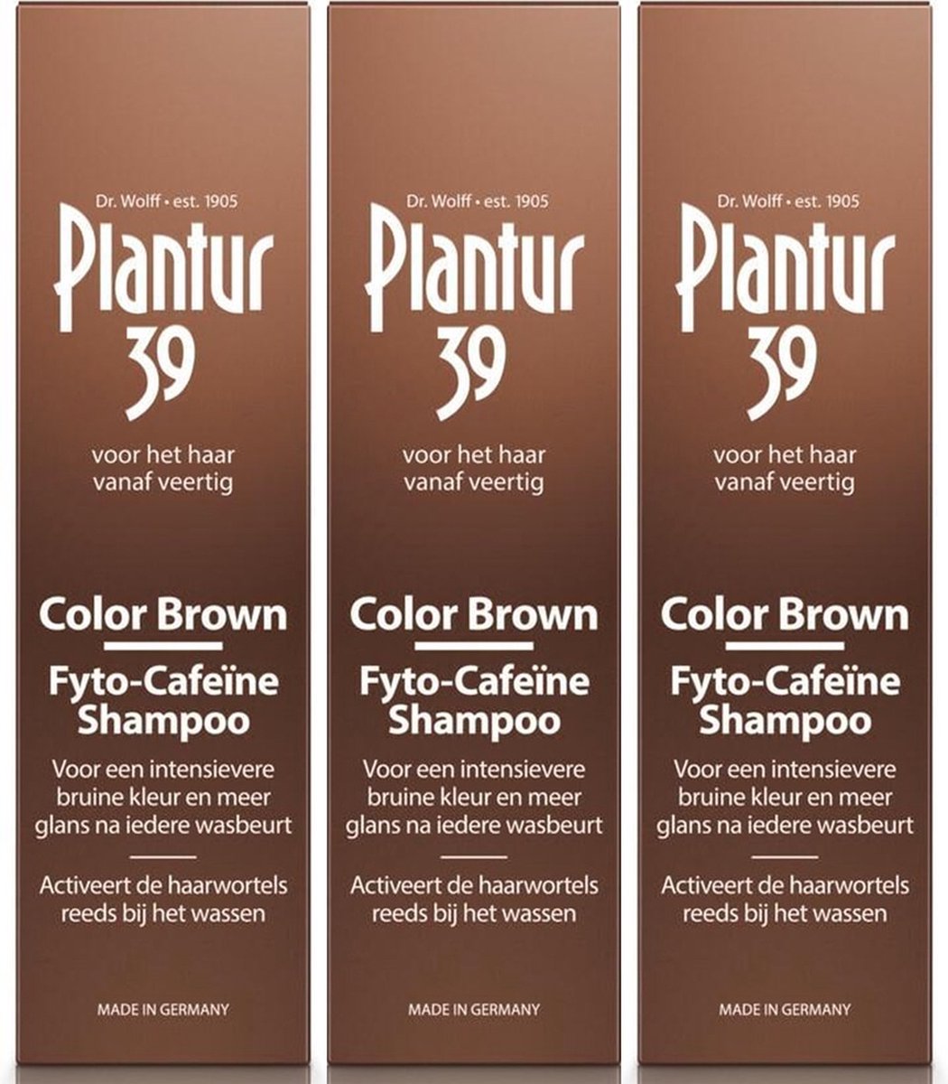 Plantur39 Color Brown Shampoo Voor Bruin Haar - Multi Pack - 3 x 250 ml