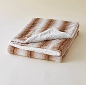 Plaids Cocooning - fleece deken - plaid - Peau de Bête Beige - beige wit - Superzachte fleece - 200 cm x 150 cm