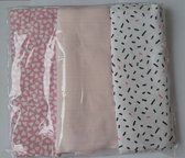 Hydrofiel luier - 3x - Roze - Meisje - 100% katoen - baby - hydrofiele doek - 70x70 cm