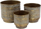 Bloempot Tripoli / Goud - Set van 3