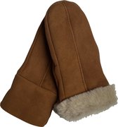 Dames Suede Leren Handschoen - Hoge kwaliteit Schapenleer - Winter - Extra warm -Licht Bruin