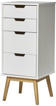 HAVANA Chiffonier 4 laden - Eik en wit decor - B 40 x D 40 x H 94 cm