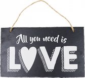 Stoneslogan - Spreuktegel - All you need is love - In cadeauverpakking met gekleurd lint