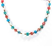 Moederdag cadeau-Originele handgemaakte ketting met halfedelstenen
