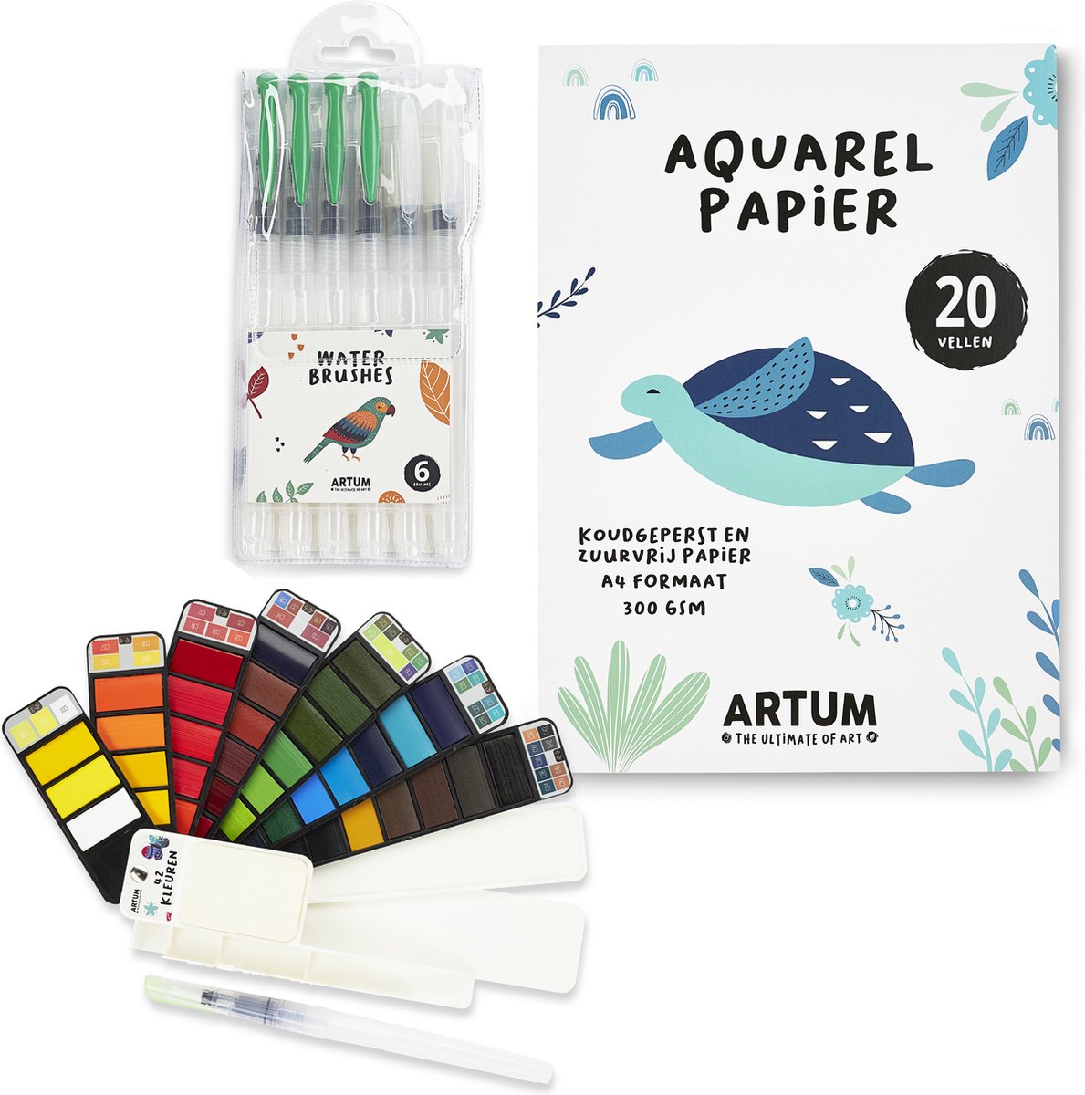 Aquarelverf Set - Aquarelpapier - Brush Pennen - Waterverf - Schilderen - Handlettering - Aquarel penselen - Volwassenen