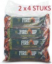 Prof-Fire - 2 Zakken van 4 stuks Haardblokken - Grote Warmte - Lange Brandduur -Zeer Weinig as - Fire-Up kwaliteit