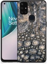 Telefoon Hoesje OnePlus Nord N10 5G Hippe Hoesjes met Zwarte rand Krokodillenprint