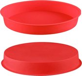 Bakvorm - Siliconen – rond – 17 cm – cake - taart – quiche - bakvormen – cakevorm - bakken - kinderen – verjaardagstaart – 1 jaar - smashcake - rood