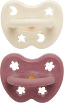 HEVEA dental speen 2 stuks | 3-36 maanden orthodontisch | Milky white + Rosewood