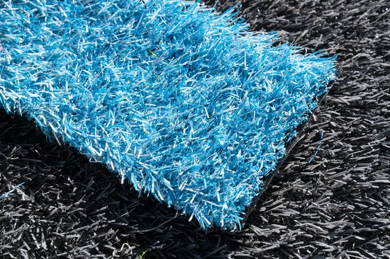 Kunstgras Blauw Turquoise 2 x 14 mètres - 25mm  Production Hollandaise  Perméable à l'eau | Jardin | Enfant | Animal