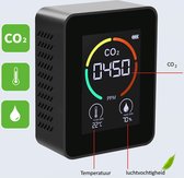 Professionele Luchtkwaliteitmeter Draagbaar 3 in 1 met CE keur - NDIR technologie - Zwart