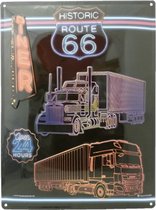 Wandbord - Historic Route 66 - Mother Road Truck Stop Daf Neon
