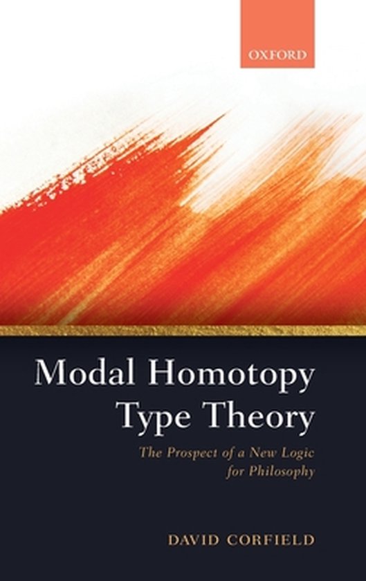 Boek "Modal Homotopy Type Theory" met oranje penseelstreken op de voorkant, uitgegeven door Oxford.