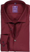 Redmond slim fit overhemd - bordeaux rood - Strijkvriendelijk - Boordmaat: 45/46