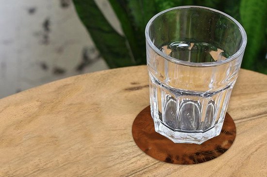 Dessous de Sous-verres - Ronds - Motifs - Luxe - Feuille - Or - 10x10 cm - 6 pièces