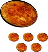 Onderzetters voor glazen - Rond - Venus - Sterrenstelsel - Planeten - 10x10 cm - Glasonderzetters - 6 stuks