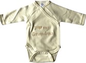 Romper - Baby overslag romper - Romper met tekst - i love grandma - overslagromper - 0-3 maanden