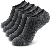 Zwarte Onzichtbare Lage Sokken met Siliconen Grip - Heren, Dames, Unisex - 5 Paar - Zwart - Elastisch en Ademend - Monfoot