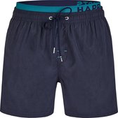 Happy Shorts Zwemshort Effen Navy met Letter Waistband - Maat  XXL