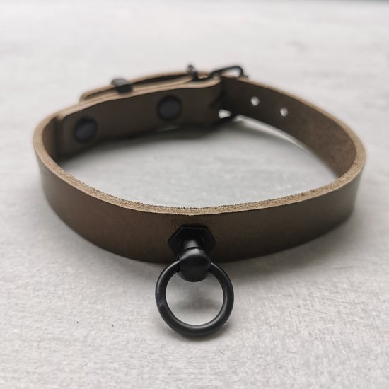 Choker - Collar BDSM en cuir avec Ring - Collier BDSM - Collar de