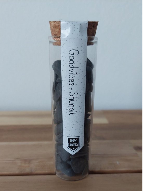 Tube avec cadeau de pierres précieuses - Shungite - Minéraux de pierre - 10 x 3 cm