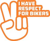 I have respect for bikers sticker voor op de auto - Auto stickers - Auto accessories - Stickers volwassenen - 15 x 12 cm Oranje