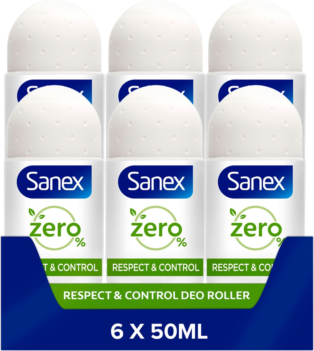 Sanex Zero% Respect & Control Deodorant Roller 6 x 50ml - Voordeelverpakking - Sanex